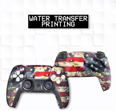 وحدة تحكم PS-5 المخصصة من Tattered Flag متوافقة مع Play-Station 5 بواسطة وحدات تحكم BCB | صُنع بفخر في الولايات المتحدة الأمريكية من خلال طباعة HYDRO-DIP الدائمة (ليست مجرد جلد) in Kuwait