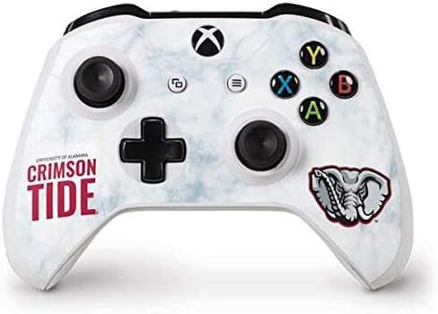 ملصق Skinit المخصص للألعاب متوافق مع وحدة تحكم Xbox One S - تصميم شبكي مرخص رسميًا من College Alabama Crimson Tide Net in Saudi Arabia