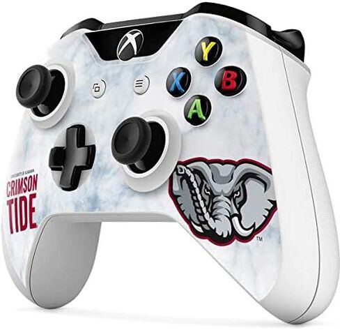 ملصق Skinit المخصص للألعاب متوافق مع وحدة تحكم Xbox One S - تصميم شبكي مرخص رسميًا من College Alabama Crimson Tide Net in Saudi Arabia