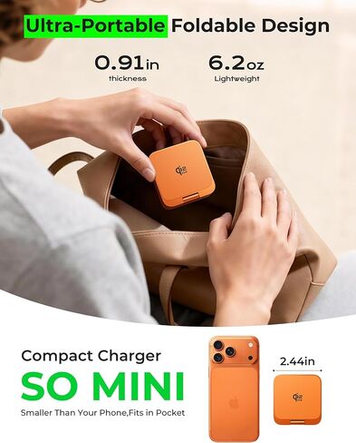 شاحن لاسلكي LULULOOK Qi2.2 بقدرة 25 وات - محطة شحن مغناطيسية 3 في 1 لهاتف iPhone 17/16/15/14/13/12، وساعة Apple، وAirPods، وحامل شحن سريع مع محول GaN بقدرة 45 وات، وسبائك ألومنيوم قابلة للطي in Kuwait