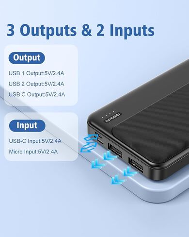 5V 2A Battery Pack Power Bank for Heated Vest, Heated Jackets, Heated Pants, 10000mAh Packet Size Portable Charger for Heated Clothing, USB Heated Blankets, Heated Coats. (Black) in Saudi Arabia
