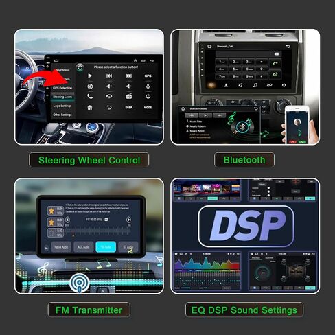 [4+64G] ستيريو سيارة Android 13 مع Carplay لاسلكي وAndroid Auto لسيارة Ford F150 F250 F350 E-250 E-350 Escape Focus ترقية راديو تعمل باللمس مع كاميرا AHD، ملاحة GPS، SWC، WiFi، FM، بلوتوث in Kuwait