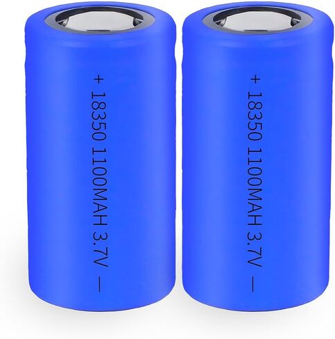 18350 Battery Lithium 2 Pack,3.7V Rechargeable Battery 1100mAh Flat Top for Flashlight, Solar Garden Light and More in Saudi Arabia
