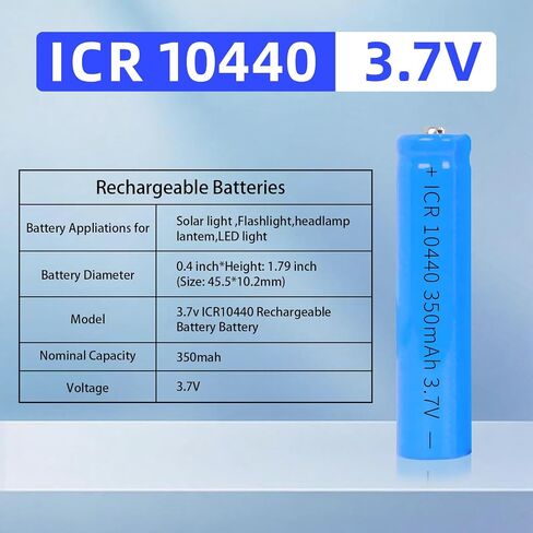 18350 Battery Lithium 2 Pack,3.7V Rechargeable Battery 1100mAh Flat Top for Flashlight, Solar Garden Light and More in Saudi Arabia