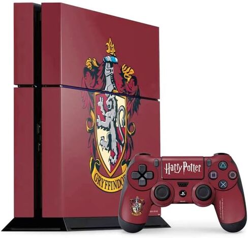 ملصق Skinit المخصص للألعاب متوافق مع وحدة تحكم PS4 وحزمة وحدة التحكم - تصميم Warner Bros Gryffindor House Crest المرخص رسميًا in Kuwait