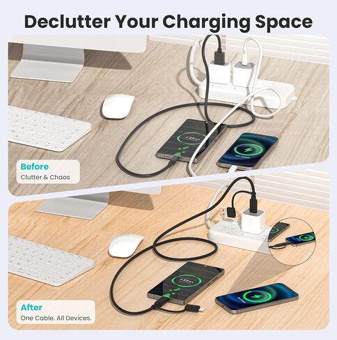 Elebase for iPhone 17 USB C Charger Cable,Multi 4 in 1 Charging Cord 6.6FT in Saudi Arabia