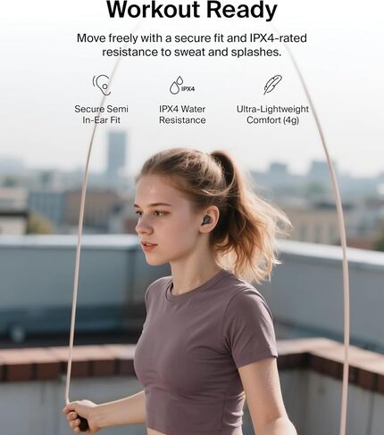 Belkin SoundForm Anywhere Wireless EarBuds, IPX4 Waterproof Bluetooth Earphones, Long-Lasting Comfort, Compact Case with Keyring for iPhone, iPad, Tablet, Laptop, Hiking, Running, Travel, etc. - Black in Saudi Arabia