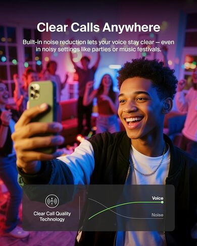 Belkin SoundForm Anywhere Wireless EarBuds, IPX4 Waterproof Bluetooth Earphones, Long-Lasting Comfort, Compact Case with Keyring for iPhone, iPad, Tablet, Laptop, Hiking, Running, Travel, etc. - Black in Saudi Arabia