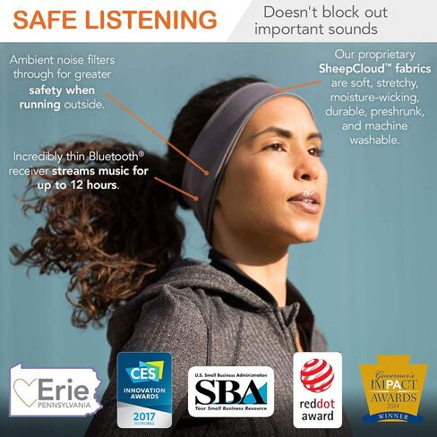 RunPhones الجديد AcousticSheep Wireless | سماعات بلوتوث للجري والتمرين والمزيد | مكبرات صوت مسطحة | بطارية قابلة للشحن تدوم حتى 12 ساعة (صغير، أسود سويفت) in Saudi Arabia