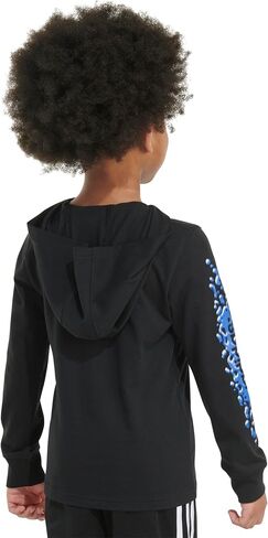 adidas Boys' Long Sleeve Cotton Jersey Hooded T-Shirt Tee in Saudi Arabia