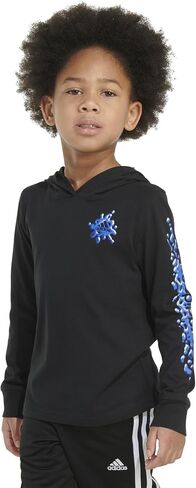 adidas Boys' Long Sleeve Cotton Jersey Hooded T-Shirt Tee in Saudi Arabia