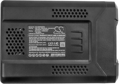بطارية 2000 مللي أمبير متوافقة مع Greenworks 2901302، GBA80200، GBA80250، GBA80400، GBA80500 BPB80L00، BPB80L2510، CS80L01 PRO سلك 16 بوصة 80 فولت، CS80L211 in Saudi Arabia