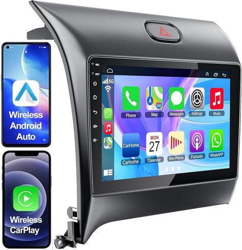 [4+64G] ستيريو سيارة Android 13 مع تشغيل لاسلكي وAndroid Auto لسيارة Kia Forte K3 Cerato 2013 2014 2015 2016 2017 2018 ترقية راديو شاشة تعمل باللمس مع كاميرا AHD، ملاحة GPS، SWC، WiFi، FM، بلوتوث in Saudi Arabia