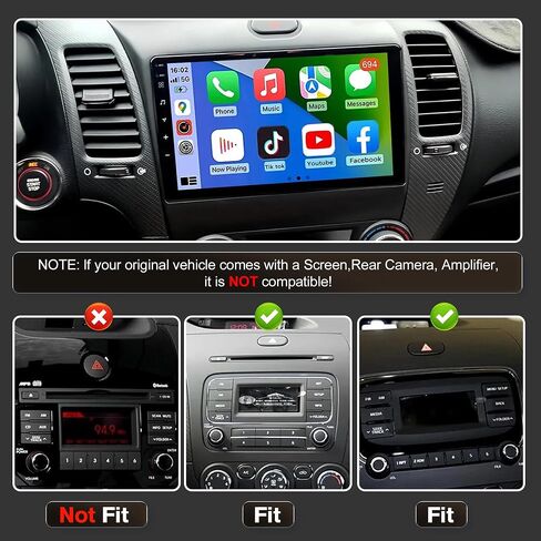 [4+64G] ستيريو سيارة Android 13 مع تشغيل لاسلكي وAndroid Auto لسيارة Kia Forte K3 Cerato 2013 2014 2015 2016 2017 2018 ترقية راديو شاشة تعمل باللمس مع كاميرا AHD، ملاحة GPS، SWC، WiFi، FM، بلوتوث in Saudi Arabia