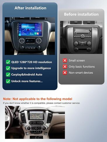 5G WiFi(6) Car Radio for GMC Yukon Chevrolet Chevy Silverado 2007-2013 Tahoe Sierra Android13/Wireless CarPlay/Android Auto/Touch Screen/GPS Navigation/Bluetooth/FM/HD Backup Camera (Mahogany(2+64)) in Saudi Arabia