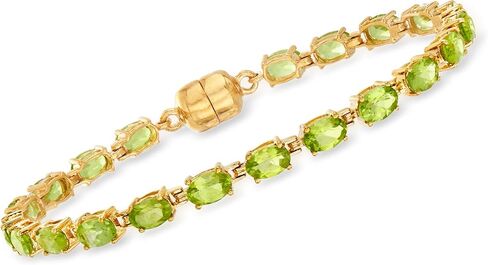 روس سايمونز 8.50 CT. T.W. سوار تنس peridot بالذهب 18kt على الجنيه الاسترليني مع المشبك المغناطيسي in Saudi Arabia