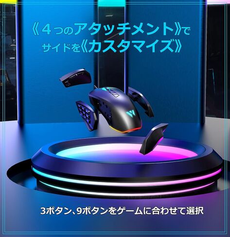 I-CHAIN ​​Wizard MMO MK21C2 ماوس ألعاب متعدد الوظائف سلكي وجانبي قابل للتبديل، 3-9 أزرار على الجانب، 10000 نقطة في البوصة MMO MK21C2 in Saudi Arabia