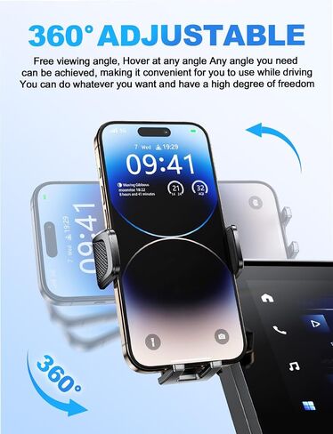 Car Phone Holder for Toyota Rav4 2019-2025 Accessories,8-Inch Screen Fixed Clip,Ultra-Stable Clip with Anti-Shake,360° Rotation Smart Phone Mount in Saudi Arabia