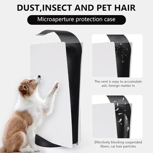 شبكة غطاء غبار متوافقة مع بلاي ستيشن 5 - تحمي وحدة تحكم PS5 من الغبار والوبر والشعر (تناسب الأقراص والإصدارات الرقمية) (أحمر) in Kuwait