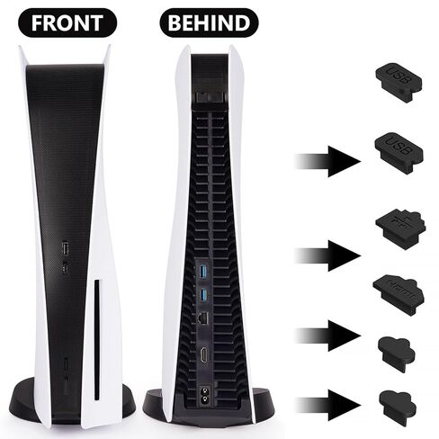 شبكة غطاء غبار متوافقة مع بلاي ستيشن 5 - تحمي وحدة تحكم PS5 من الغبار والوبر والشعر (تناسب الأقراص والإصدارات الرقمية) (أحمر) in Kuwait