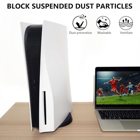 شبكة غطاء غبار متوافقة مع بلاي ستيشن 5 - تحمي وحدة تحكم PS5 من الغبار والوبر والشعر (تناسب الأقراص والإصدارات الرقمية) (أحمر) in Kuwait