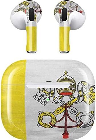 Skinit ملصق صوتي متوافق مع Apple AirPods (الجيل الثالث، 2021) - تصميم Skinit الأصلي بتصميم علم مدينة الفاتيكان المتعثرة in Saudi Arabia