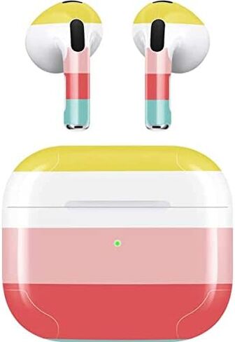 Skinit Decal Audio Skin Compatible with Apple AirPods (3rd Gen, 2021) - Skinit Originally Designed Spring Stripes Design in Saudi Arabia
