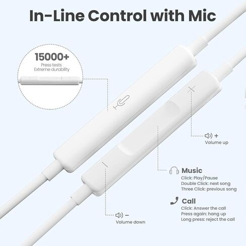 حزمة واحدة من سماعات الرأس USB c داخل الأذن السلكية لهاتف iPhone 16 (حزمة واحدة من سماعات الأذن السلكية) in Kuwait