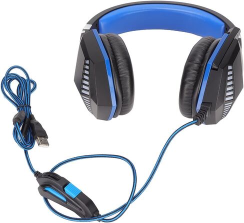 سماعة رأس سلكية للألعاب Ciciglow S510، سماعات رأس ستيريو محيطة قابلة للتعديل 120 درجة للتحكم في مستوى الصوت مضيئة مع ميكروفون، قابس 3.5 مم وUSB لـ/PCLaptopXbox OnePSPTabletComputerMobile Phone in Saudi Arabia