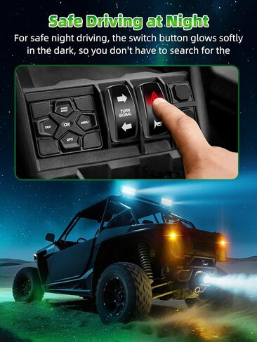 UTV Turn Sign Signal Kit ، مسبقًا مسبقًا ، توصيل وتشغيل مجموعات UNIVERAL Legal UTV Legal UTV مع مفتاح الروك ، ضوء الخطر ، القرن 110D ، متوافق مع Polaris ، Can-AM ، Kawasaki ، CFMOTO in Kuwait