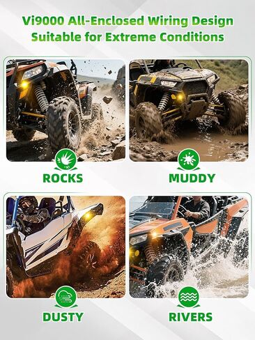 UTV Turn Sign Signal Kit ، مسبقًا مسبقًا ، توصيل وتشغيل مجموعات UNIVERAL Legal UTV Legal UTV مع مفتاح الروك ، ضوء الخطر ، القرن 110D ، متوافق مع Polaris ، Can-AM ، Kawasaki ، CFMOTO in Kuwait