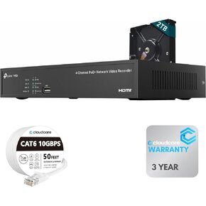 تي بي لينك فيجي 4 قنوات PoE+ مسجل فيديو شبكي 2 تيرابايت HDD | عرض وإخراج فيديو HDMI بدقة 4K | ما يصل إلى 8 قنوات بدقة 2 ميجابكسل (25 إطارًا في الثانية) / 4 قنوات بدقة 4 ميجابكسل (25 إطارًا في الثانية) | المراقبة عن بعد | محرك أقراص ثابتة سعة 2 تيرابايت مث in Kuwait