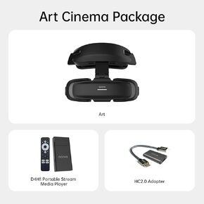 حزمة سينما GOOVIS Art XR مثبتة على الرأس - شاشة فيديو Micro-OLED مقاس 110 بوصة، خفيفة الوزن وصغيرة الحجم، رؤية مفتوحة للمهام المتعددة، تعمل مع أجهزة الكمبيوتر/iPhone16/Android/وحدات تحكم الألعاب/الأجهزة المحمولة (أسود) in Kuwait