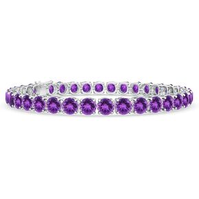 Angara Natural Garnet Tennis Bracelet for Women in Sterling Silver (Color - AAA | 5mm) | January Birthstone Jewelry Gift for Her | Wedding Anniversary in Saudi Arabia