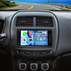Android 14 Double Din Car Stereo Upgrade Radio for Mitsubishi Outlander Sport 2013-2025,7" Touchscreen Carplay Android Auto GPS WiFi Bluetooth RDS DSP SWC Mirrorlink Mic Backup Camera in Kuwait