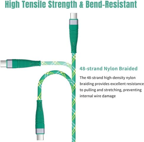 USB Type C Cable,USB A to USB C 3A Fast Charging (3ft 1-Pack) Car Carplay Charger Cable Braided Charge Cord Compatible with iPhone 15 16 Pro Max(Green) in Saudi Arabia