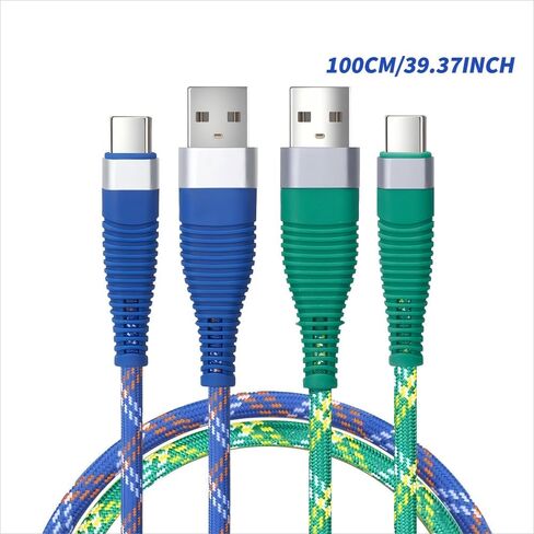 USB Type C Cable,USB A to USB C 3A Fast Charging (3ft 1-Pack) Car Carplay Charger Cable Braided Charge Cord Compatible with iPhone 15 16 Pro Max(Green) in Saudi Arabia