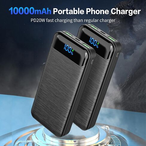 JIAE Heated Vest Battery Pack, 2 Pack 10000mAh Compatible for ORORO/Soleiwear/TIDEWE Venustas Electric Heater Jack, 22.5W Fast Charging Phone Charger, Fit for All 5V Heated Apparels (Black) in Saudi Arabia