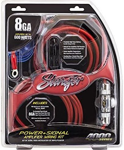 Stinger SK4281 8 Gauge 4000 Series Power Amplifier Installation Kit, Red in Saudi Arabia