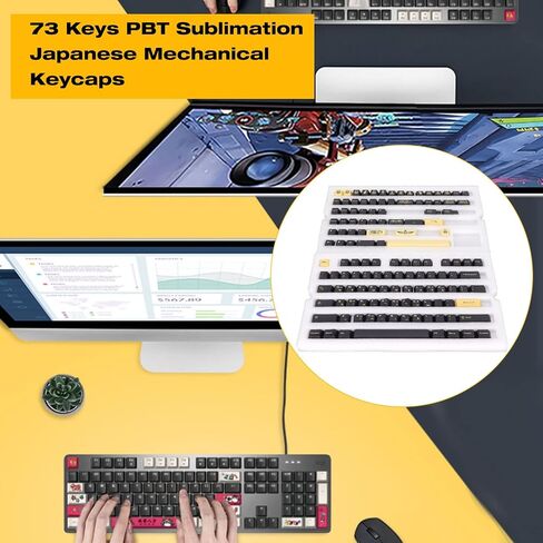 ASHATA Gaming PBT Keycaps,132 Keys Keycaps Set DIY Decorative Gaming Keycaps,Letterless Cherry Height Egyptian Pharaoh Theme,for Mechanical Keyboard in Saudi Arabia