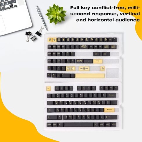 ASHATA Gaming PBT Keycaps,132 Keys Keycaps Set DIY Decorative Gaming Keycaps,Letterless Cherry Height Egyptian Pharaoh Theme,for Mechanical Keyboard in Saudi Arabia