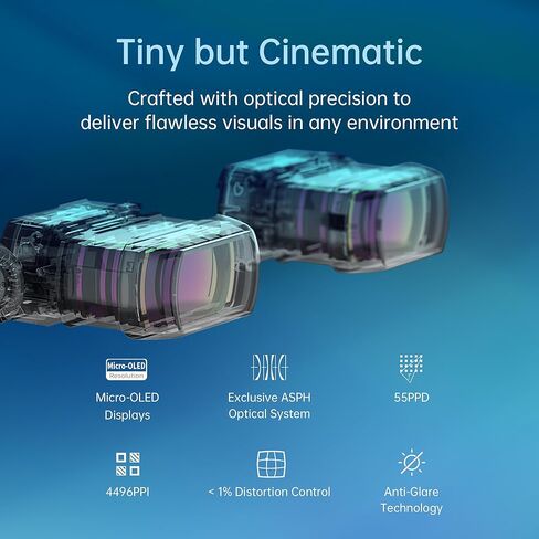 حزمة سينما GOOVIS Art XR مثبتة على الرأس - شاشة فيديو Micro-OLED مقاس 110 بوصة، خفيفة الوزن وصغيرة الحجم، رؤية مفتوحة للمهام المتعددة، تعمل مع أجهزة الكمبيوتر/iPhone16/Android/وحدات تحكم الألعاب/الأجهزة المحمولة (أسود) in Kuwait