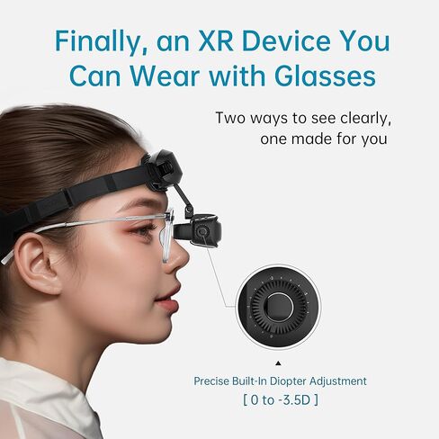 حزمة سينما GOOVIS Art XR مثبتة على الرأس - شاشة فيديو Micro-OLED مقاس 110 بوصة، خفيفة الوزن وصغيرة الحجم، رؤية مفتوحة للمهام المتعددة، تعمل مع أجهزة الكمبيوتر/iPhone16/Android/وحدات تحكم الألعاب/الأجهزة المحمولة (أسود) in Kuwait