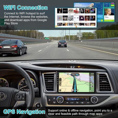 4G+64G Car Radio Stereo for Toyota Highlander 2014-2019, Wireless Carplay&Android Auto with Android 12 Support Bluetooth/Voice Control/GPS/WiFi/SWC/FM, 10.1 Inch IPS Touch Screen for Highlander in Saudi Arabia