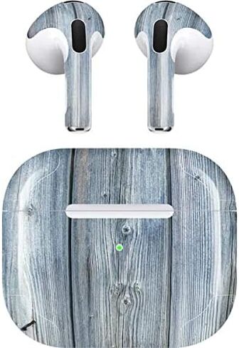 Skinit Decal Audio Skin Compatible with Apple AirPods (3rd Gen, 2021) - Skinit Originally Designed Weathered Blue Wood Design in Saudi Arabia