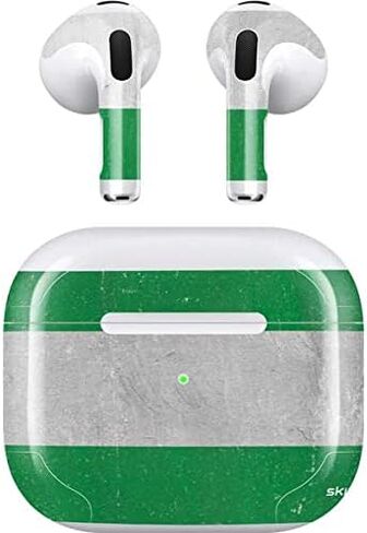 Skinit Decal Audio Skin Compatible with Apple AirPods (3rd Gen, 2021) - Skinit Originally Designed Nigeria Flag Distressed Design in Saudi Arabia