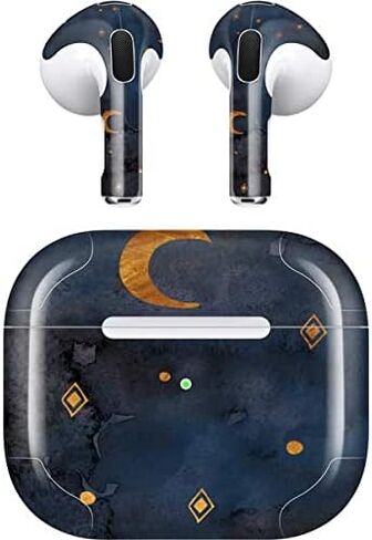 غلاف صوتي من Skinit متوافق مع Apple AirPods (الجيل الثالث، 2021) - تصميم القمر والنجوم المصمم في الأصل من Skinit in Saudi Arabia