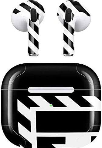 Skinit Decal Audio Skin Compatible with Apple AirPods (3rd Gen, 2021) - Skinit Originally Designed Black and White Geometric Shapes Design in Saudi Arabia