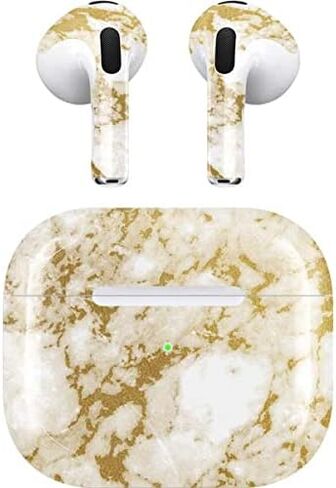 غلاف صوتي من Skinit متوافق مع Apple AirPods (الجيل الثالث، 2021) - تصميم رخامي أساسي مصمم في الأصل من Skinit in Saudi Arabia