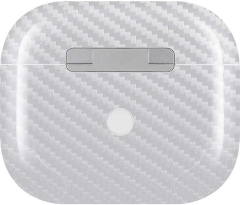 Skinit Decal Audio Skin Compatible with Apple AirPods (3rd Gen 2021) - White Carbon Fiber Specialty Texture Material Design in Saudi Arabia